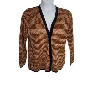 MISOOK cardigan striped button up orange gradient sweater M